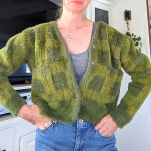 Vintage checkered green Grandpa sweater